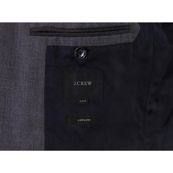 J Crew Mens Ludlow Solid Gray 2-Btn Wool Blazer Jacket 38R - Picture 7 of 9